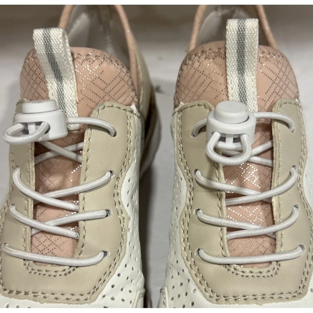 Rieker‎ Antistress Nikita Leather Walking Shoes White Pearl Rose Womens 7 EU 37